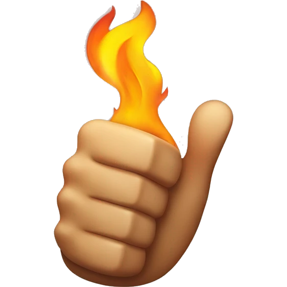 thumb up on fire emoji