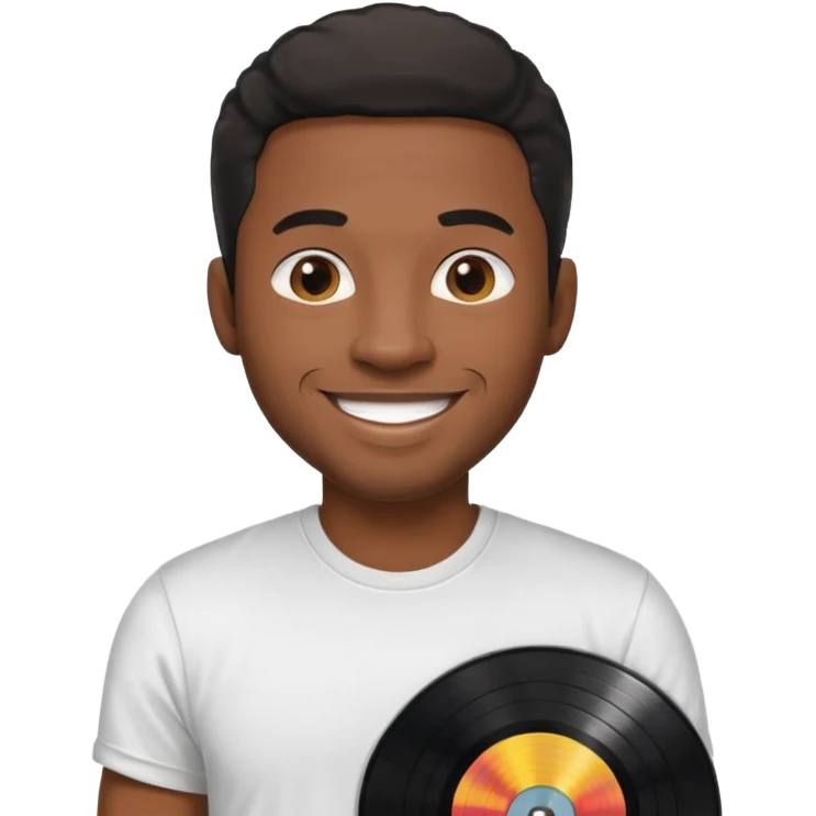 Vinyl Record Collector black man emoji