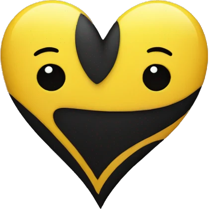 Half black and yellow heart emoji