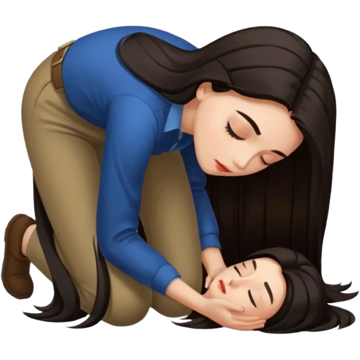 Woman Laying face down on the ground  emoji