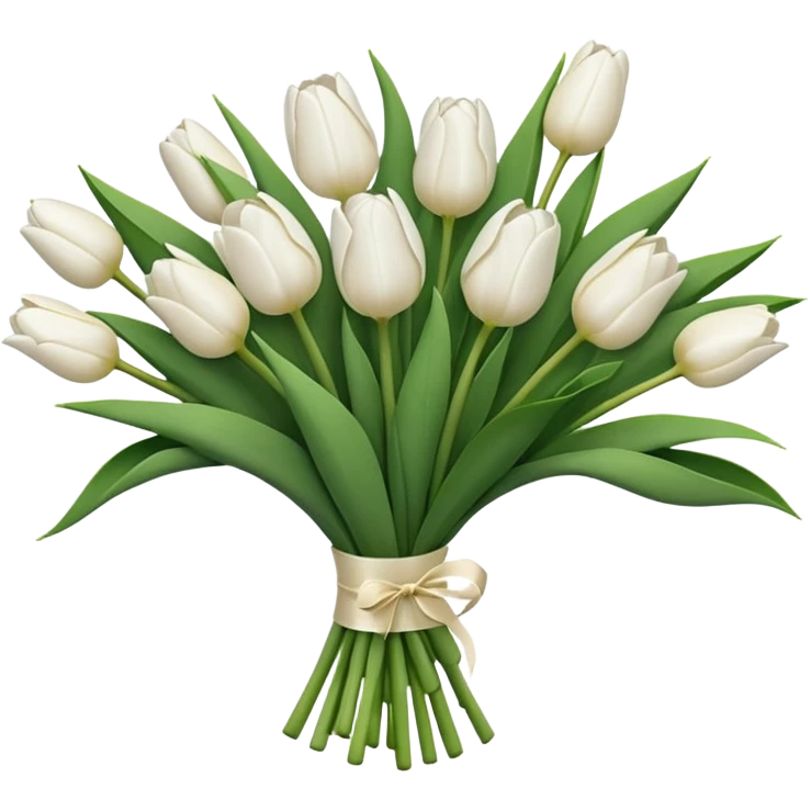 Bouquet of white tulips ￼ emoji