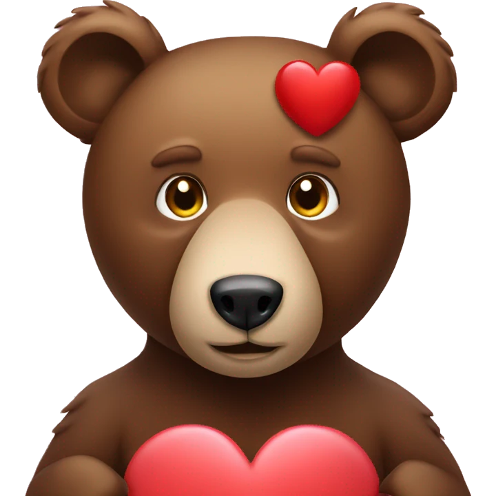 Bear holding a heart  emoji