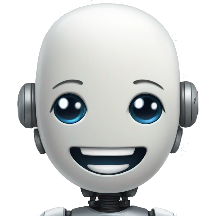 Robot with happy smile emoji