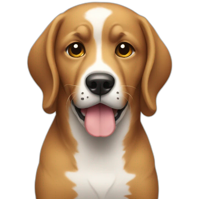 a dog having sweat emoji