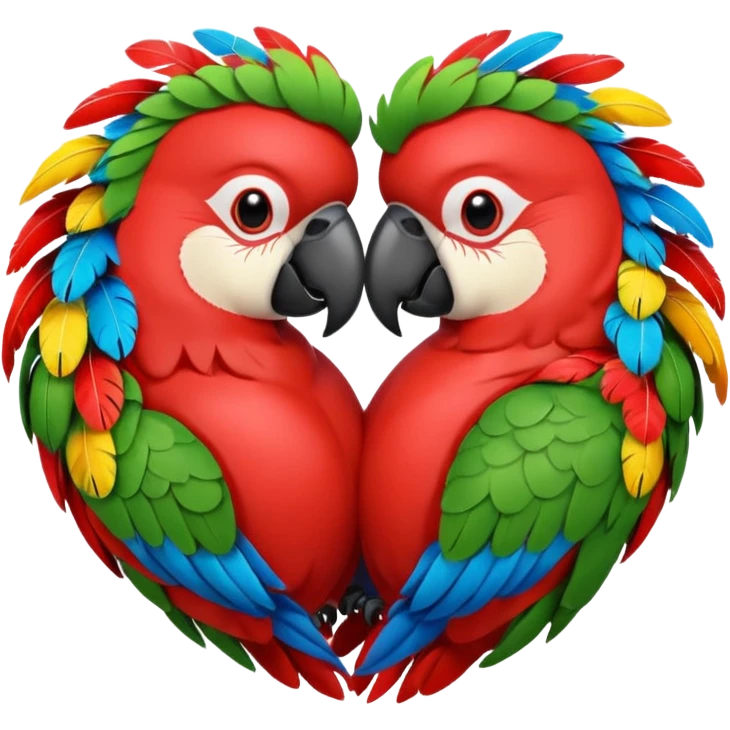 heart wreath kiss parrot emoji