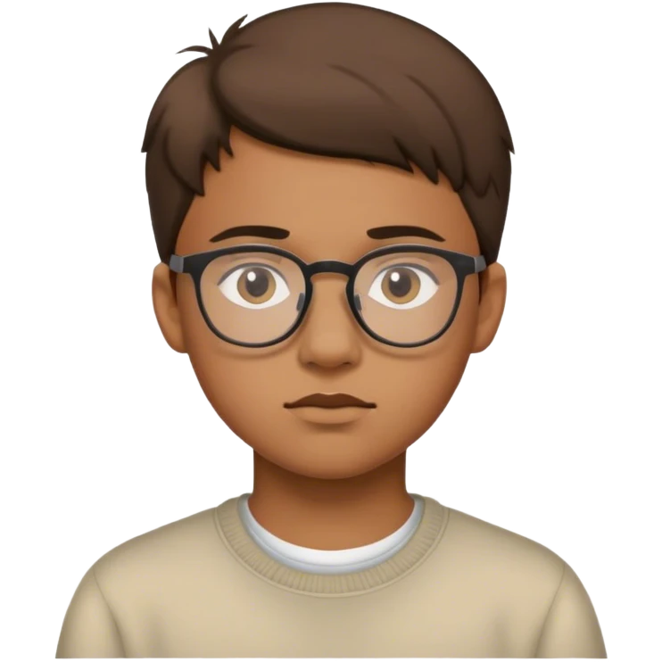 teenager with glasses and has down emoji