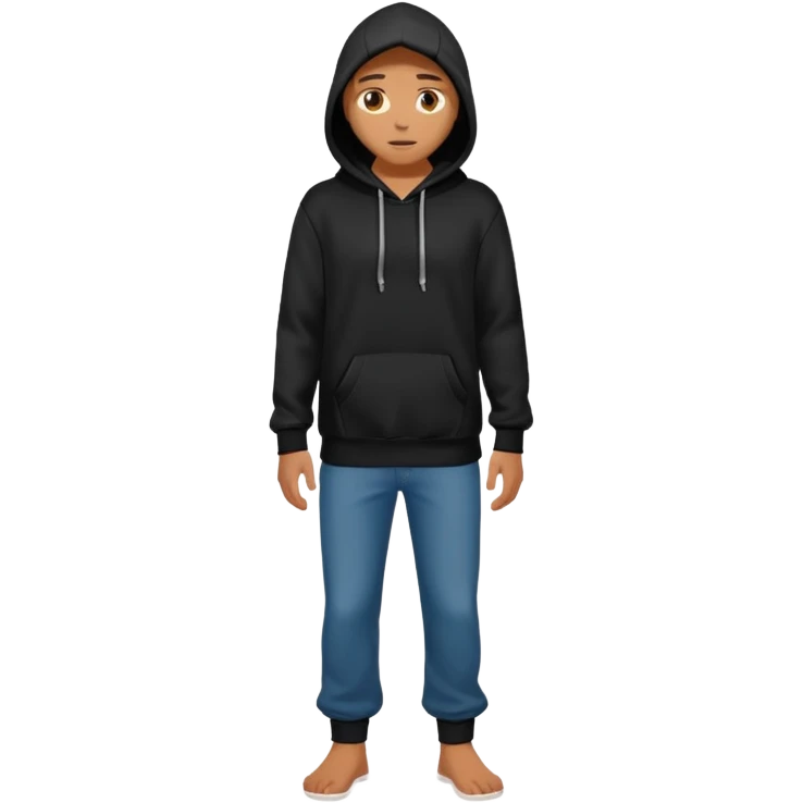 fullbody Mysterious man in black hoodie emoji