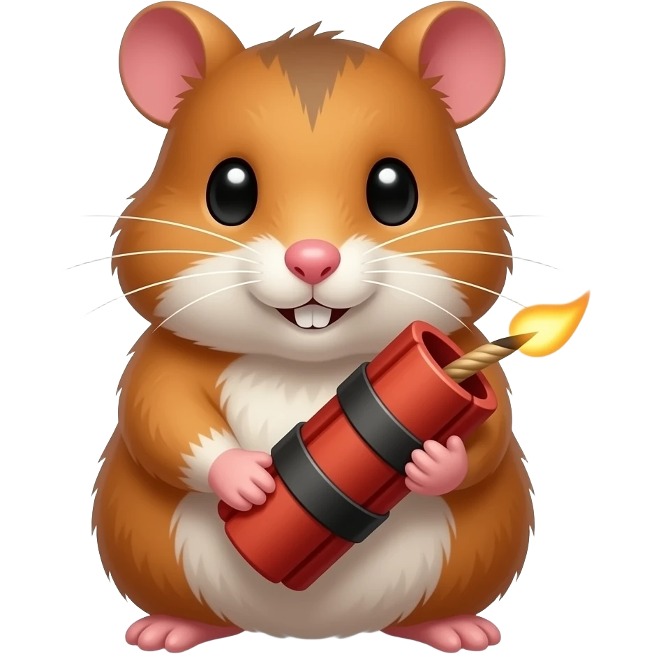 Hampster with tnt with a lit fuze emoji