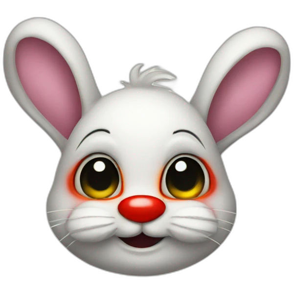 Cute Bunny with clown mask emoji