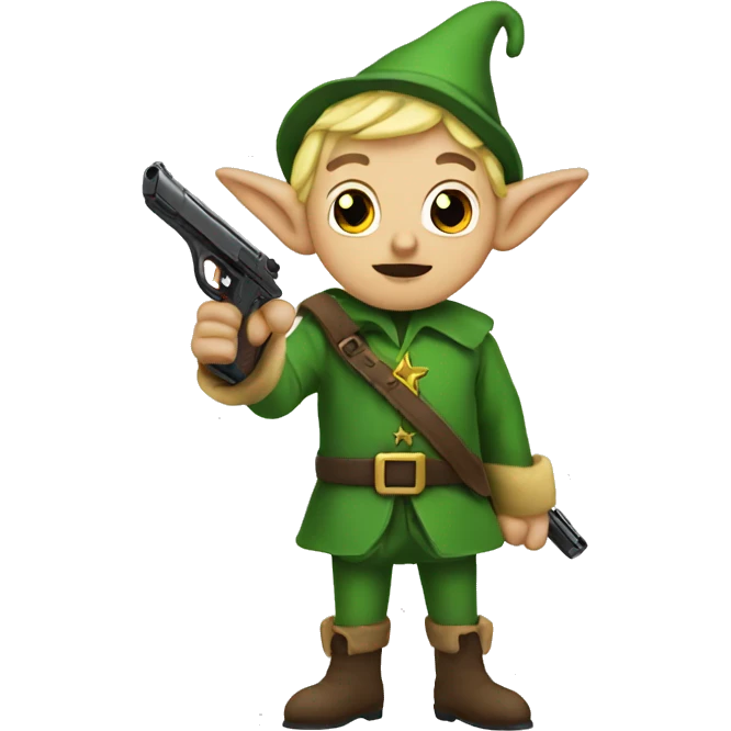 Elf with a gun emoji