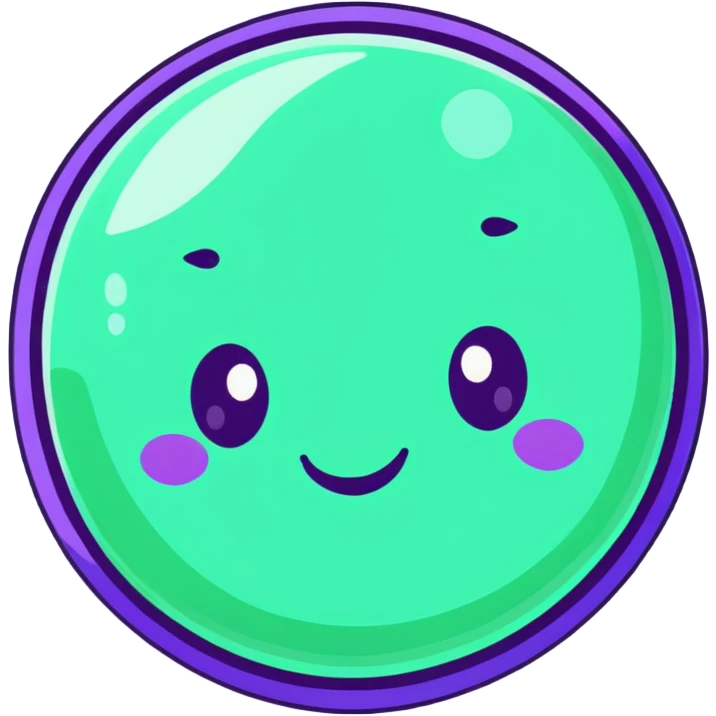 emerald green planet with lighter green spots and a cute beaming face emoji