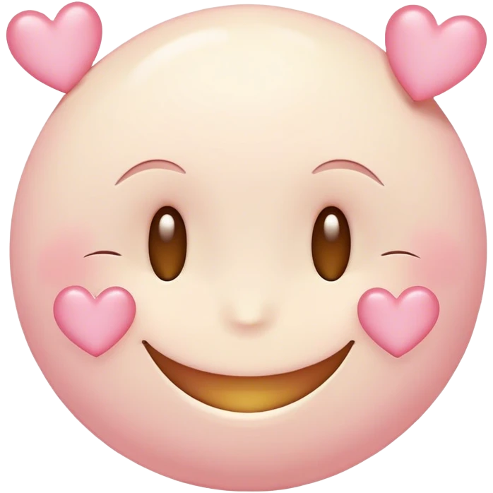a smiley face with light pink hearts  emoji