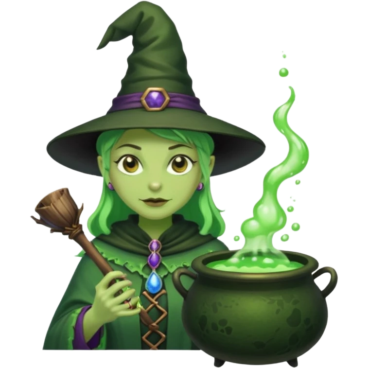 green witch cooking potion emoji
