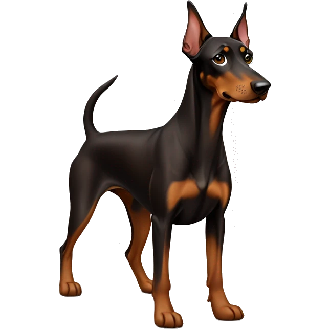 A standing Dobermann in Brown, very cute  emoji