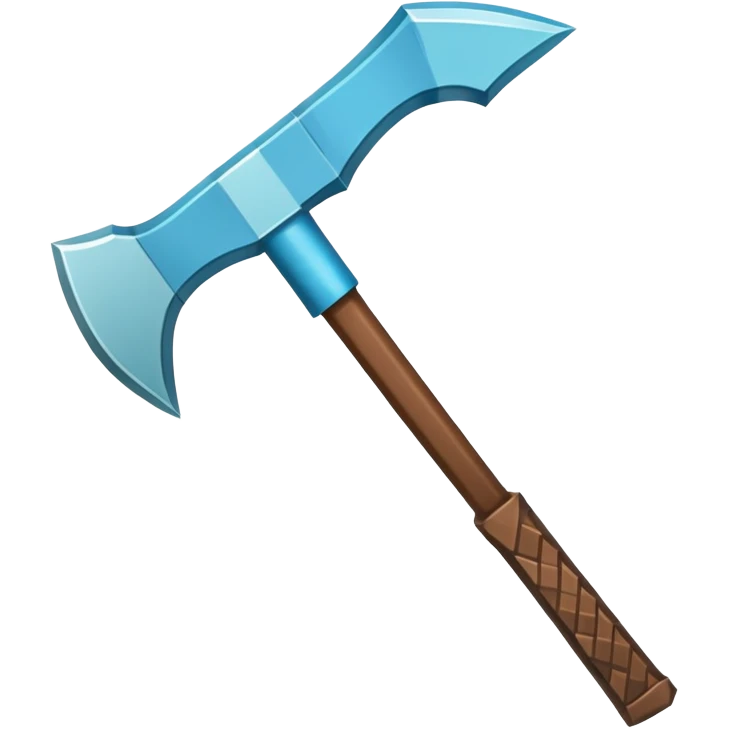 Minecraft diamond pickaxe with brown handle emoji