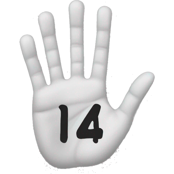 13 written on a hand emoji