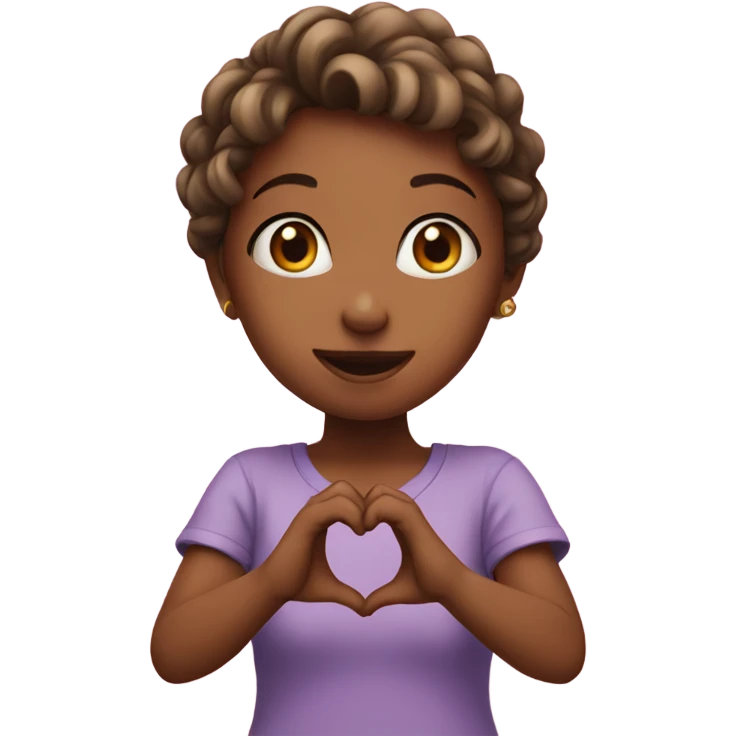 Cute girl doing heart with her hands  emoji