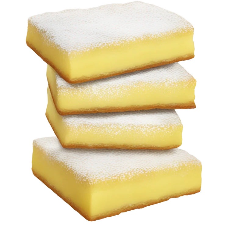 Lemon bar with powdered sugar emoji