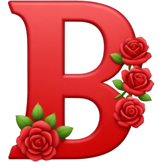 Letra A con rosas rojas emoji