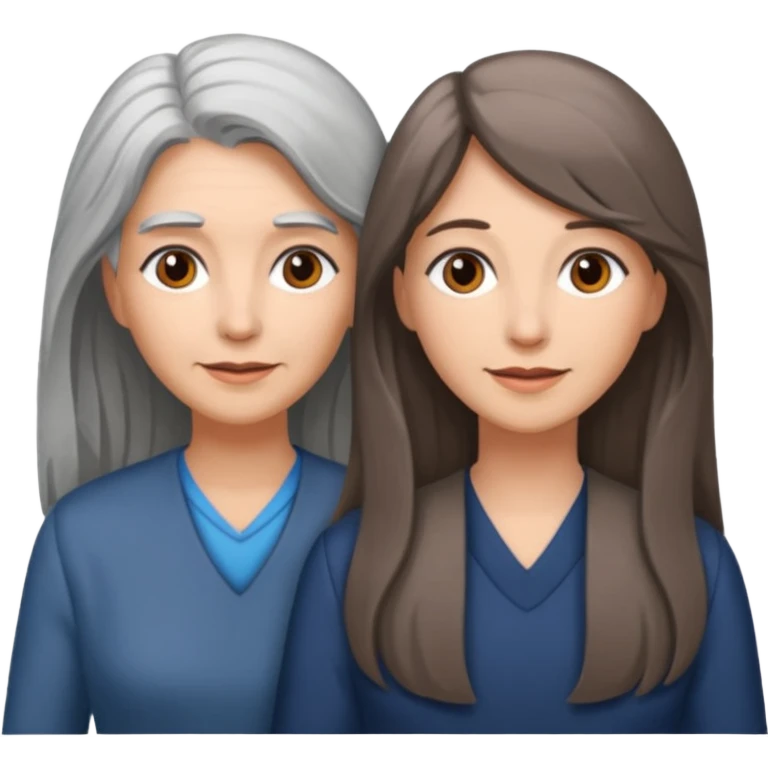 2 Frauen, die sich lieben davon 1 grauhaarig, 1 braunhaarig, lange Haare emoji