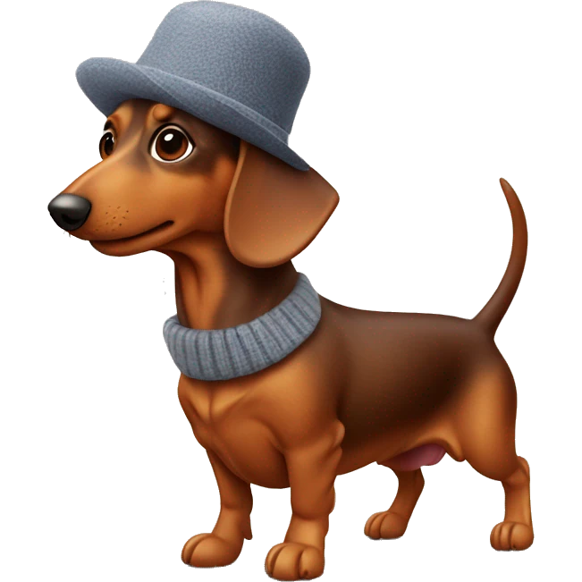 Sausage dog wearing a hat emoji