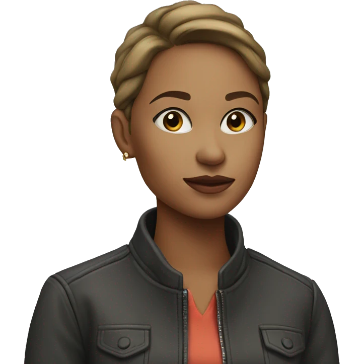 stylish young woman in jacket emoji