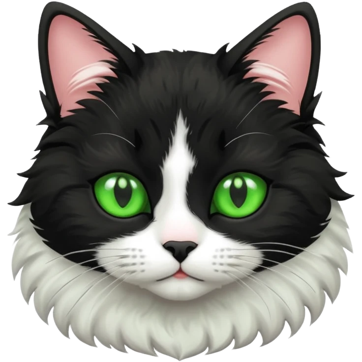 Black white cat emoji