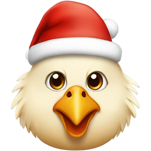 Chicken with a Christmas hat  emoji