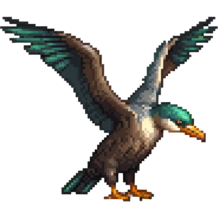 Liver bird, mythical bird symbol of Liverpool, cormorant-like bird with outstretched wings emoji