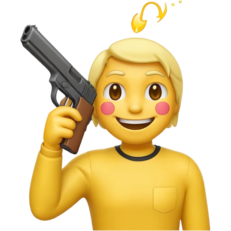 It should look like the standard smiling emoji which is ironically holding a gun pointed to his head/face emoji