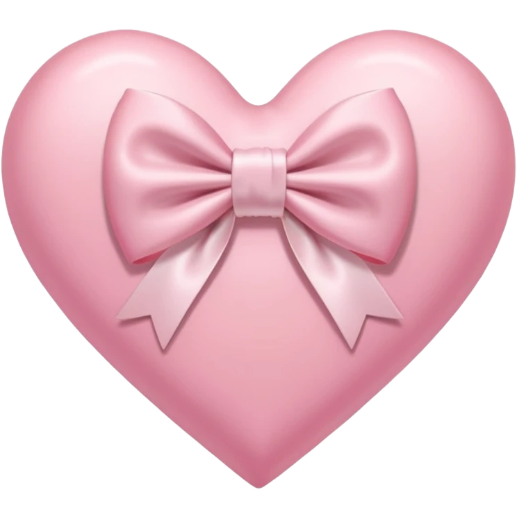 Pastel pink heart with white bow emoji