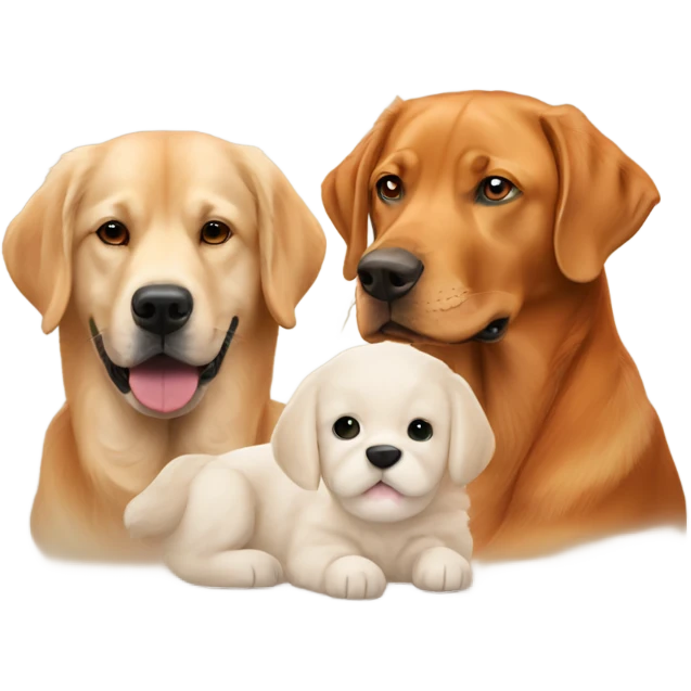 Couple and fox red Labrador and golden retriever emoji