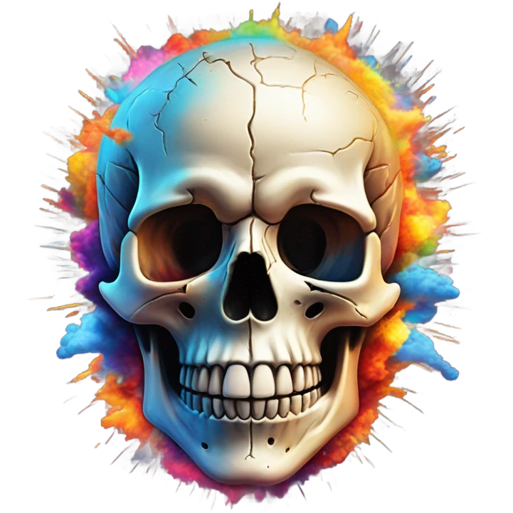 skull blowing mind emoji
