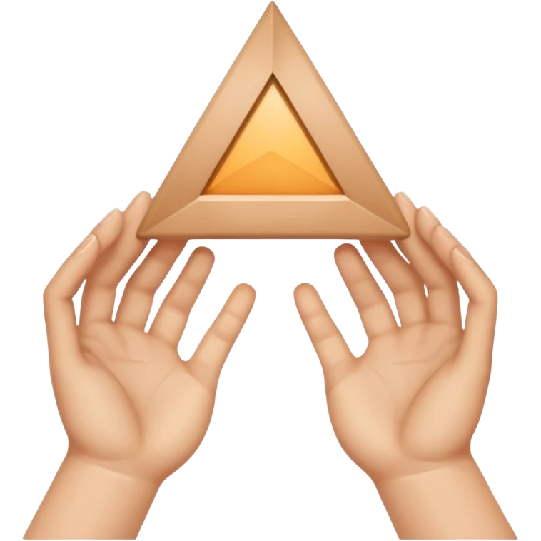 Similar to the heart hands emoji, this emoji should show a triangle created by the fingers of the hands.  emoji