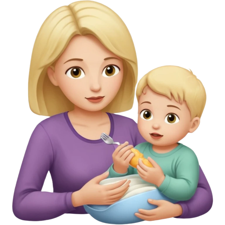 Mother feeding baby emoji