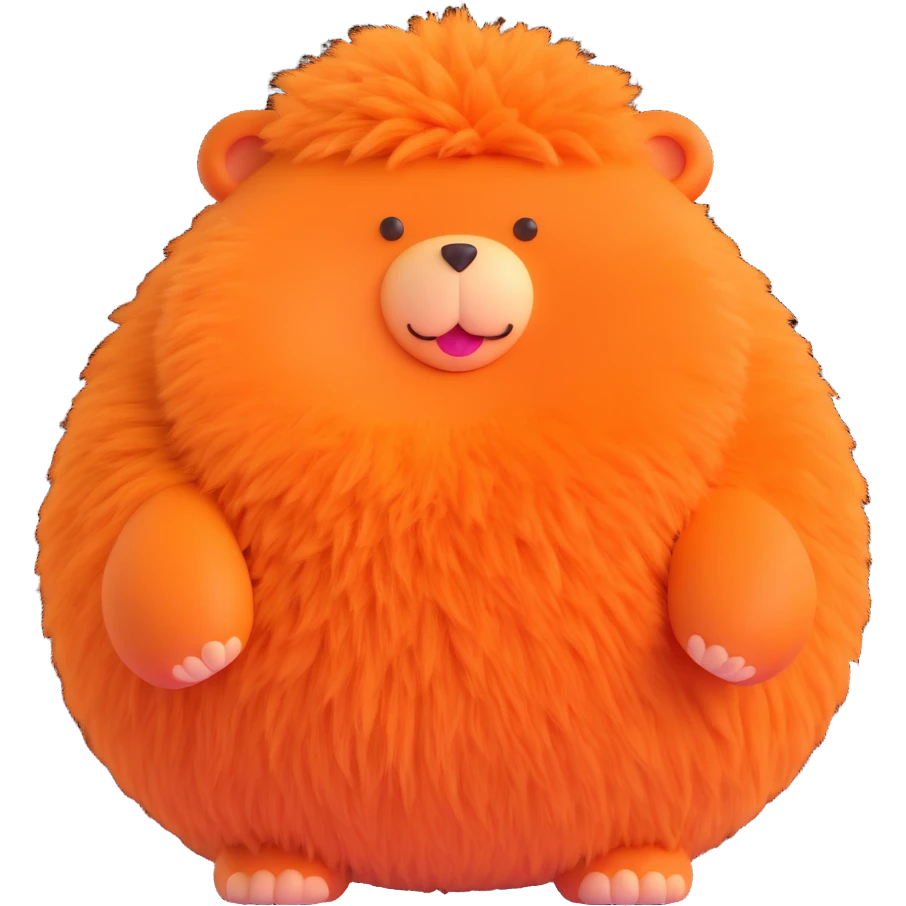 a cute orange animal's fluffy rear, soft and rounded emoji