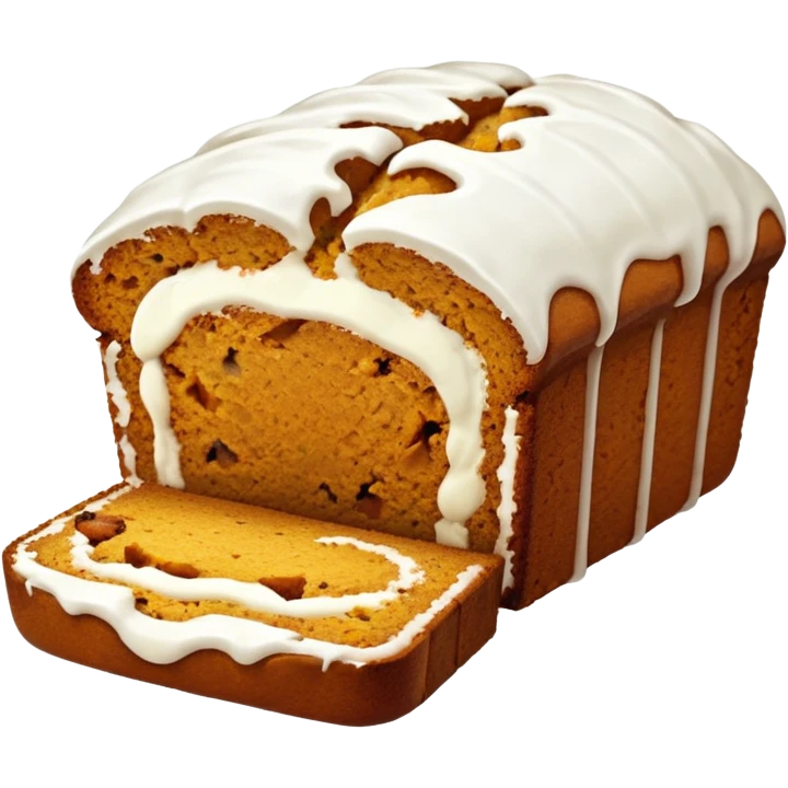 Pumpkin bread with white icing  emoji