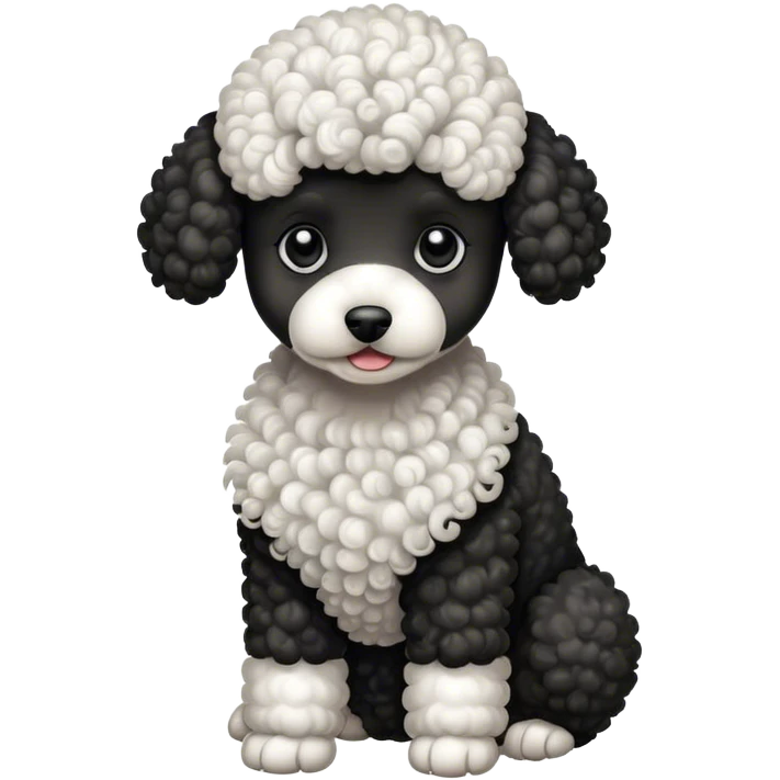 Black and white poodle dog emoji