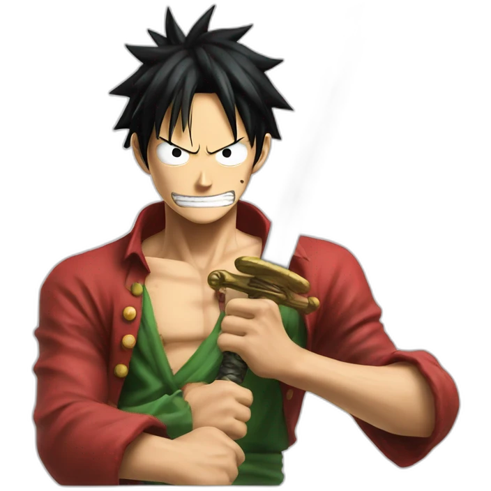 Luffy avec les sabre de zoro emoji