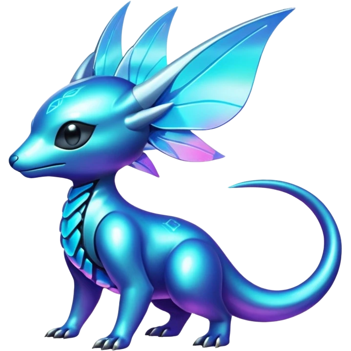  Epic legendary Shiny sparkly transparent bioluminescent luminescent vibrant bright pastel dark exotic iridescent colorful gradients futuristic modern metallic glossy glittery fantasy-cyber-Protogen-Fakémon-Pokémon-Vernid-creature emoji