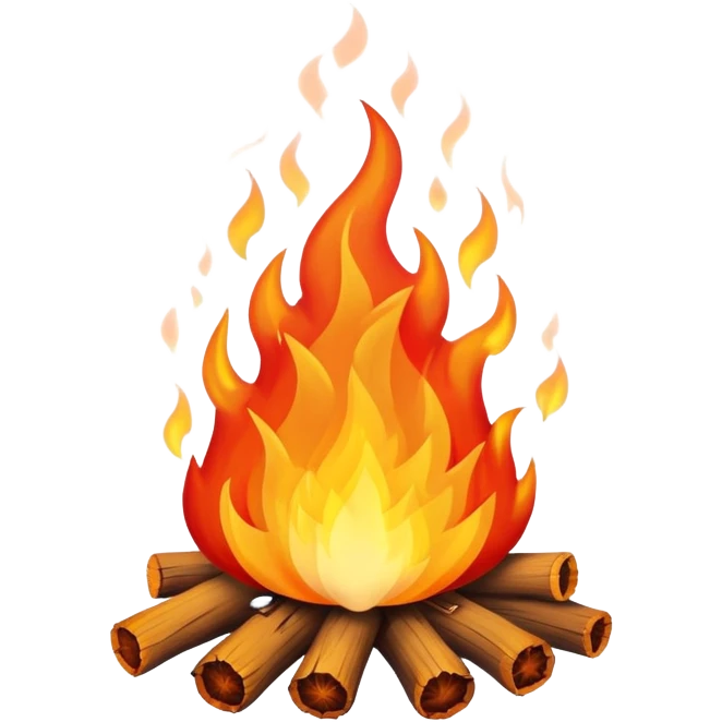 bonfire with flames emoji