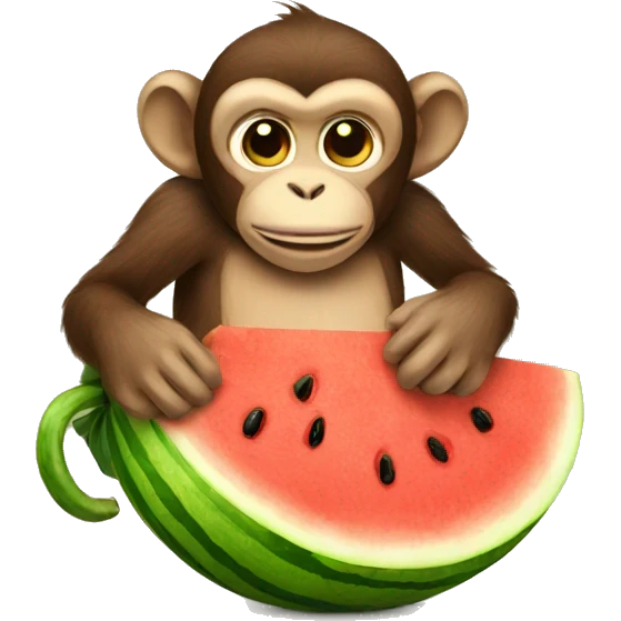 Monkey eating watermelon emoji