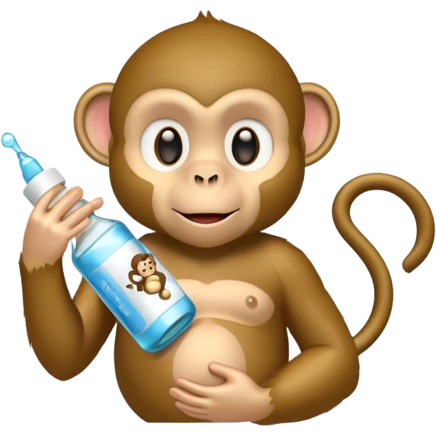 A monkey with baby oil but the baby oil says baby oil on it emoji