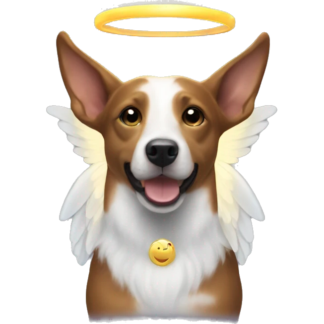 kelpie dog with angel halo emoji