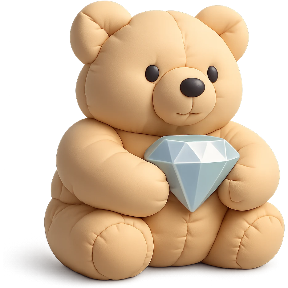 cute animal holding a diamond emoji