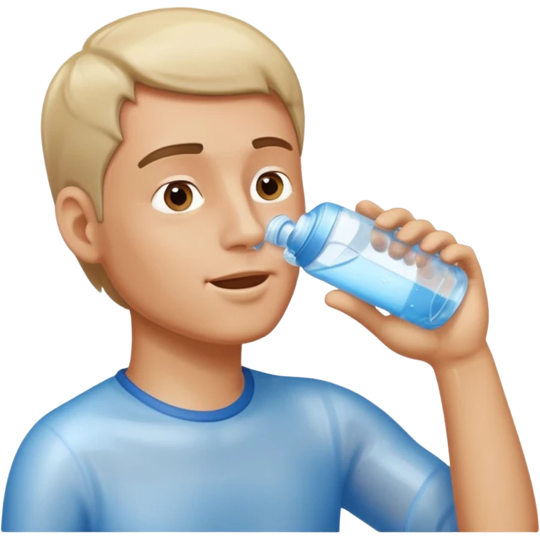 man drinking water from a bottle emoji