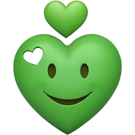 green smiley hugging a green heart emoji