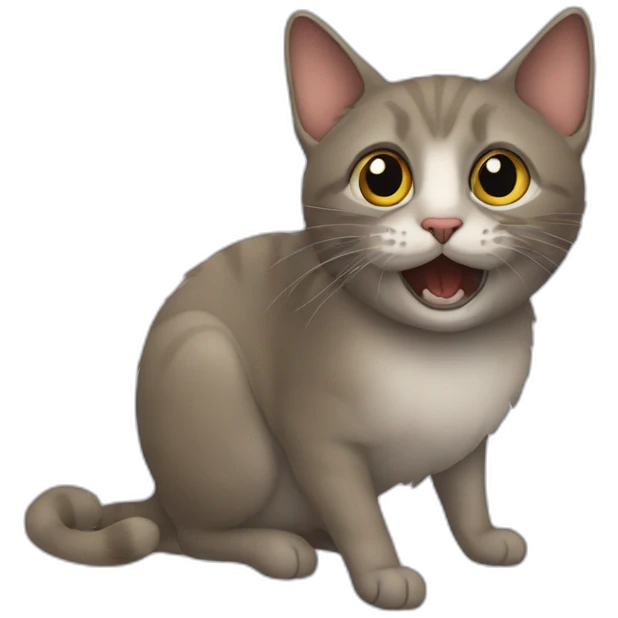 Un chat sur le dos d'un moustiques emoji