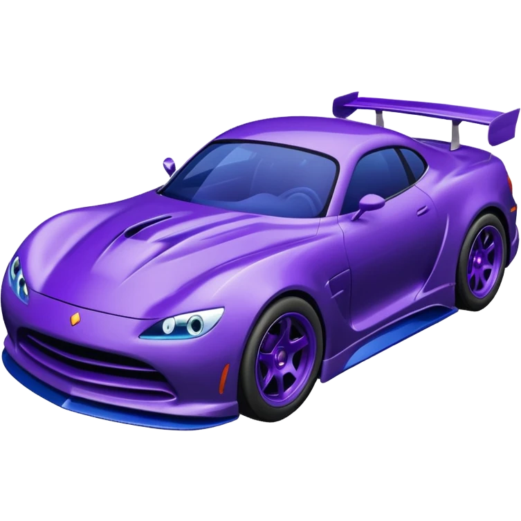Purple car drifting with navy blue flames coming out of the rear tires. emoji