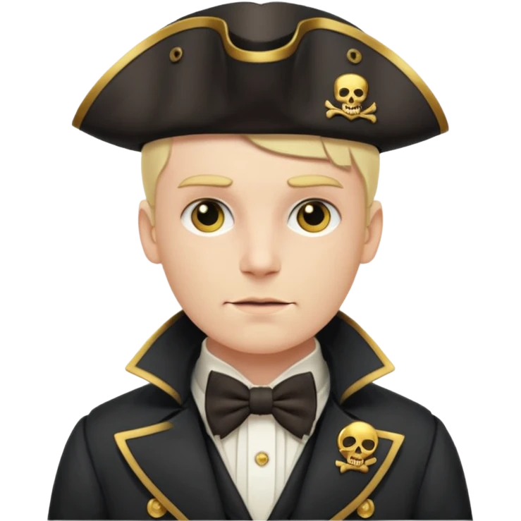 Pirate captain with bow tie under coat emoji